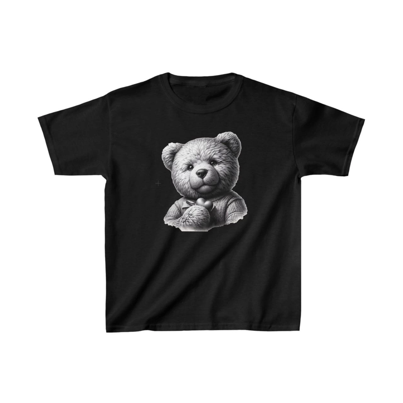 Unisex Çocuk Baskılı T-Shirt – Siyah