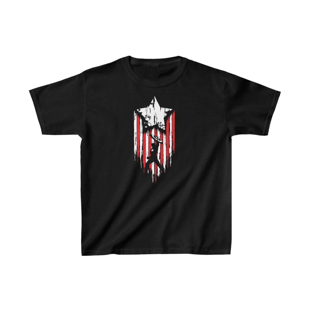 Unisex Çocuk Baskılı T-Shirt – Siyah