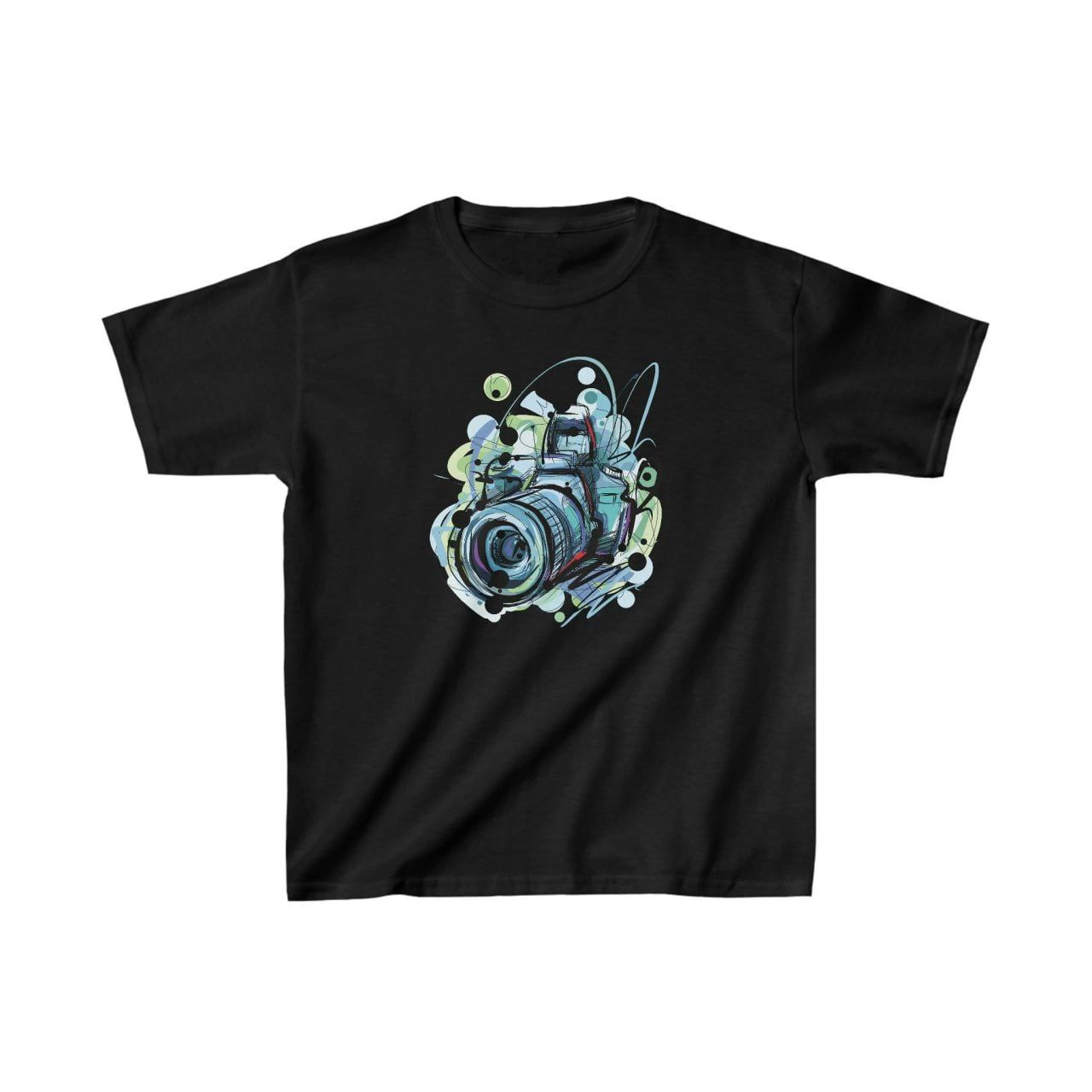 Unisex Çocuk Baskılı T-Shirt – Siyah
