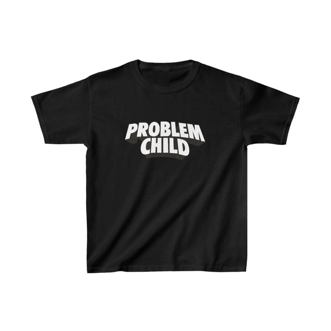 Unisex Çocuk Baskılı T-Shirt – Siyah