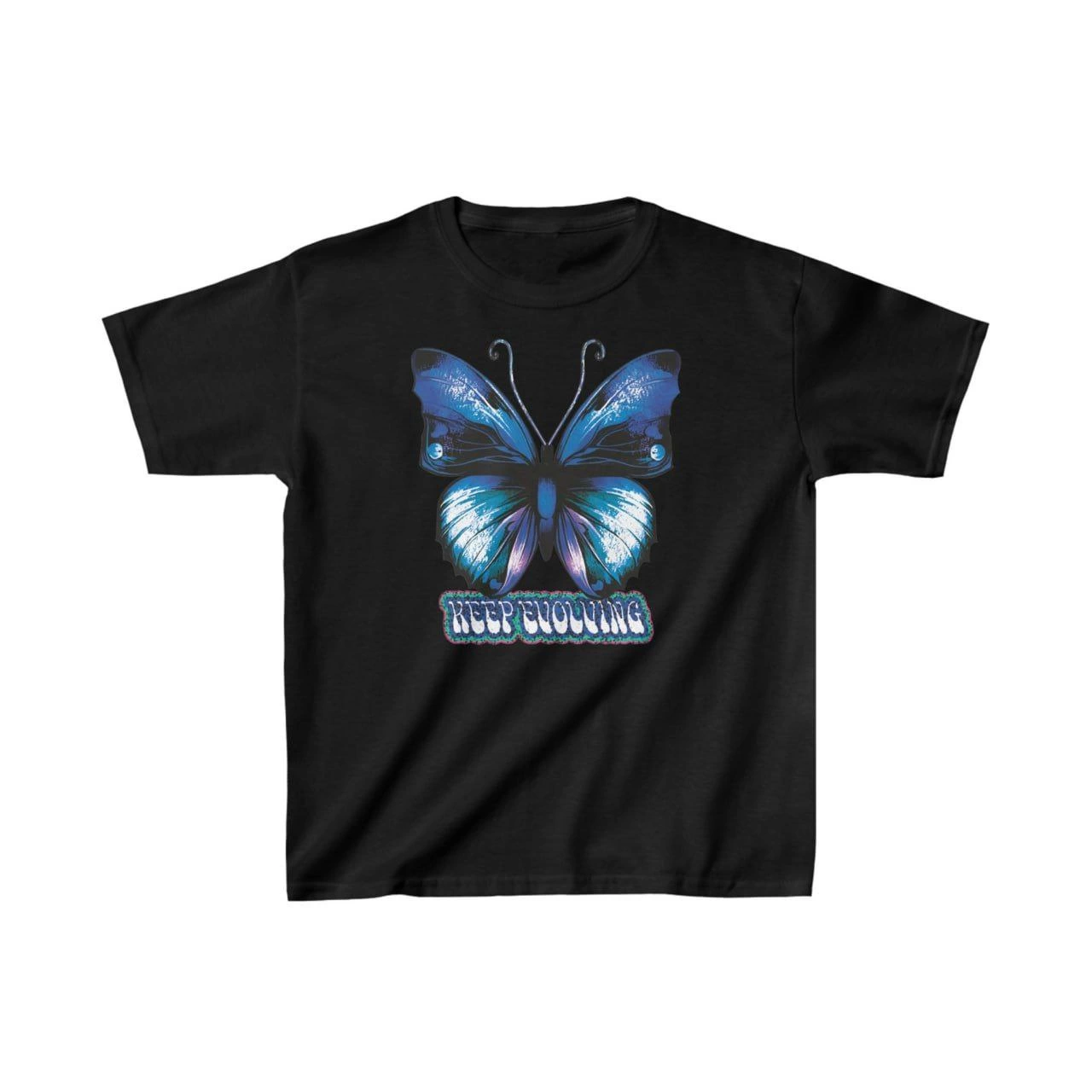 Unisex Çocuk Baskılı T-Shirt – Siyah