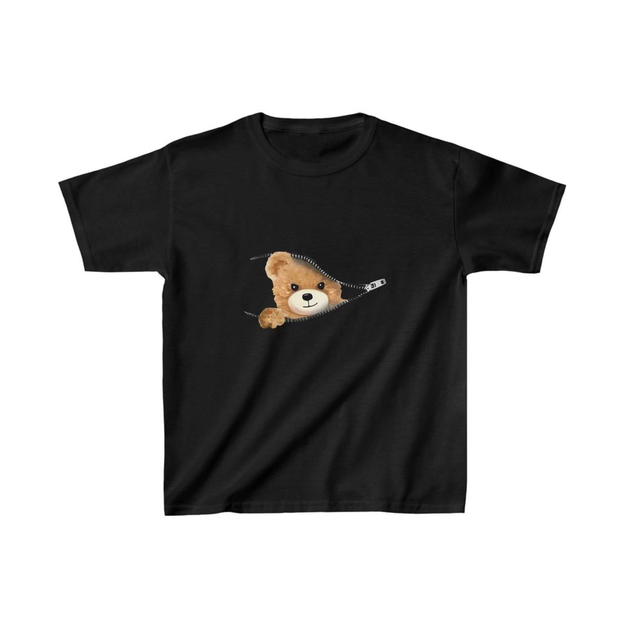 Unisex Çocuk Baskılı T-Shirt – Siyah