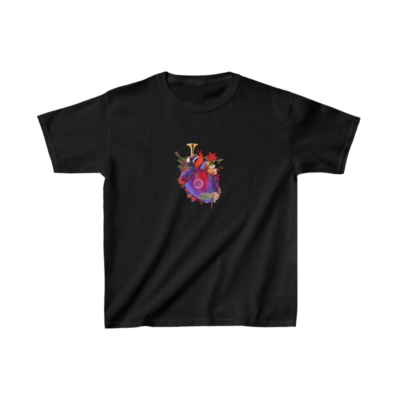 Unisex Çocuk Baskılı T-Shirt – Siyah