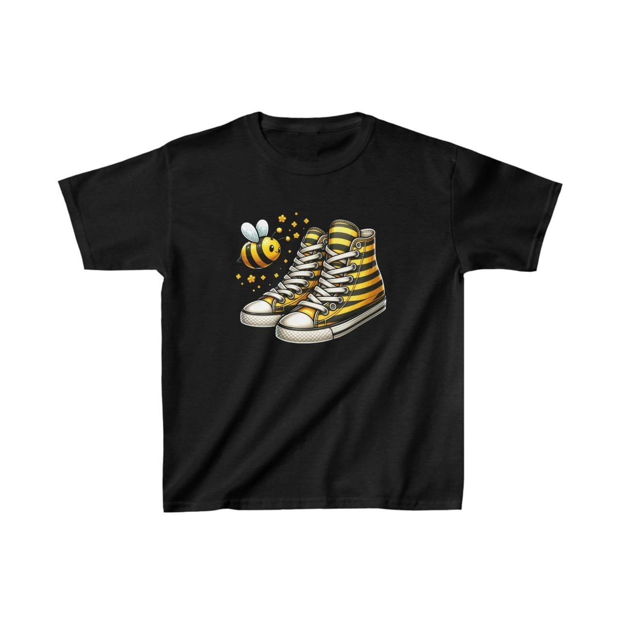 Unisex Çocuk Baskılı T-Shirt – Siyah