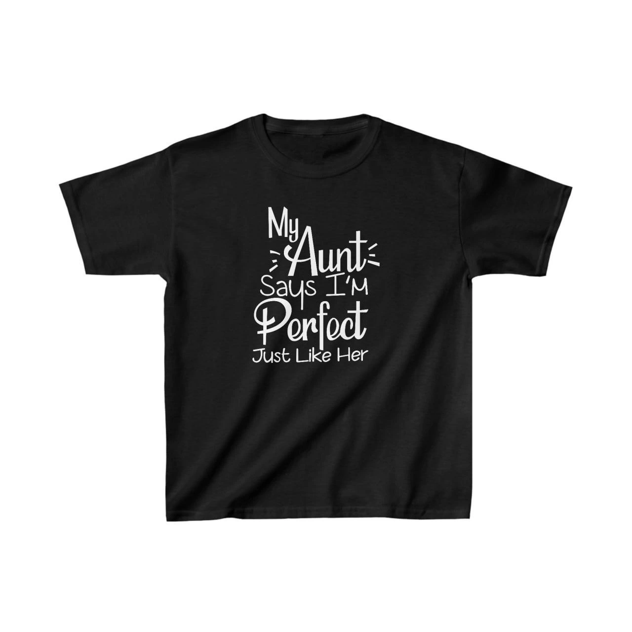 Unisex Çocuk Baskılı T-Shirt – Siyah
