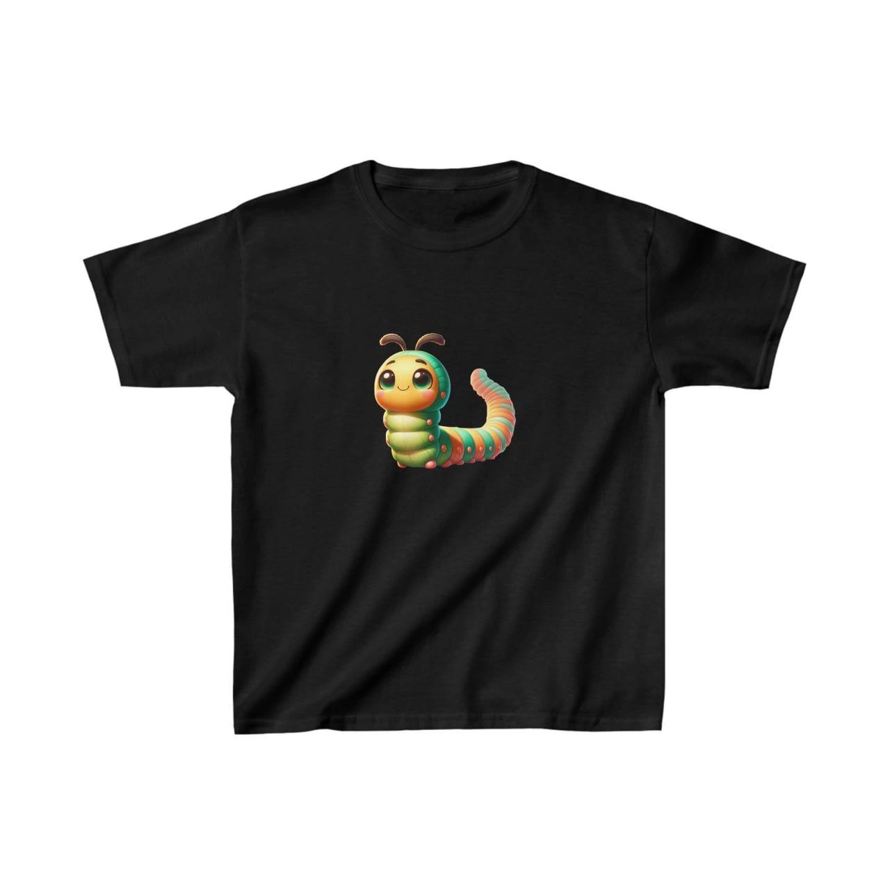 Unisex Çocuk Baskılı T-Shirt – Siyah