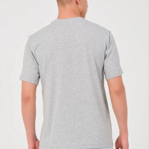 Erkek Düz T-Shirt Kısa Kol Bisiklet Yaka Regular Fit Rahat Kalıp Günlük Tişört – Gri