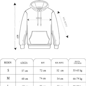 Erkek 3 İplik Pamuklu Oversize Kapüşonlu Nakışlı Hoodie SweatShirt – Siyah