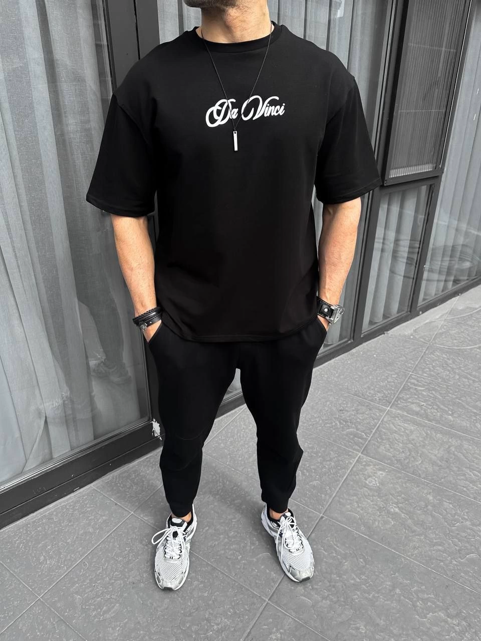 Erkek Baskılı T-Shirt Kısa Kol Bisiklet Yaka Regular Fit Rahat Kalıp Günlük Tişört – Siyah