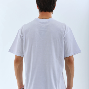 Erkek Düz Yazlık Kısa Kol Tişört Bisiklet Yaka Oversize T-Shirt – Beyaz