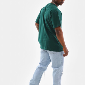 Erkek Düz Yazlık Kısa Kol Tişort Bisiklet Yaka Oversize T-Shirt – Koyu Yeşil