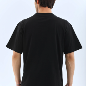 Erkek Düz Yazlık Kısa Kol Tişört Bisiklet Yaka Oversize T-Shirt – Siyah