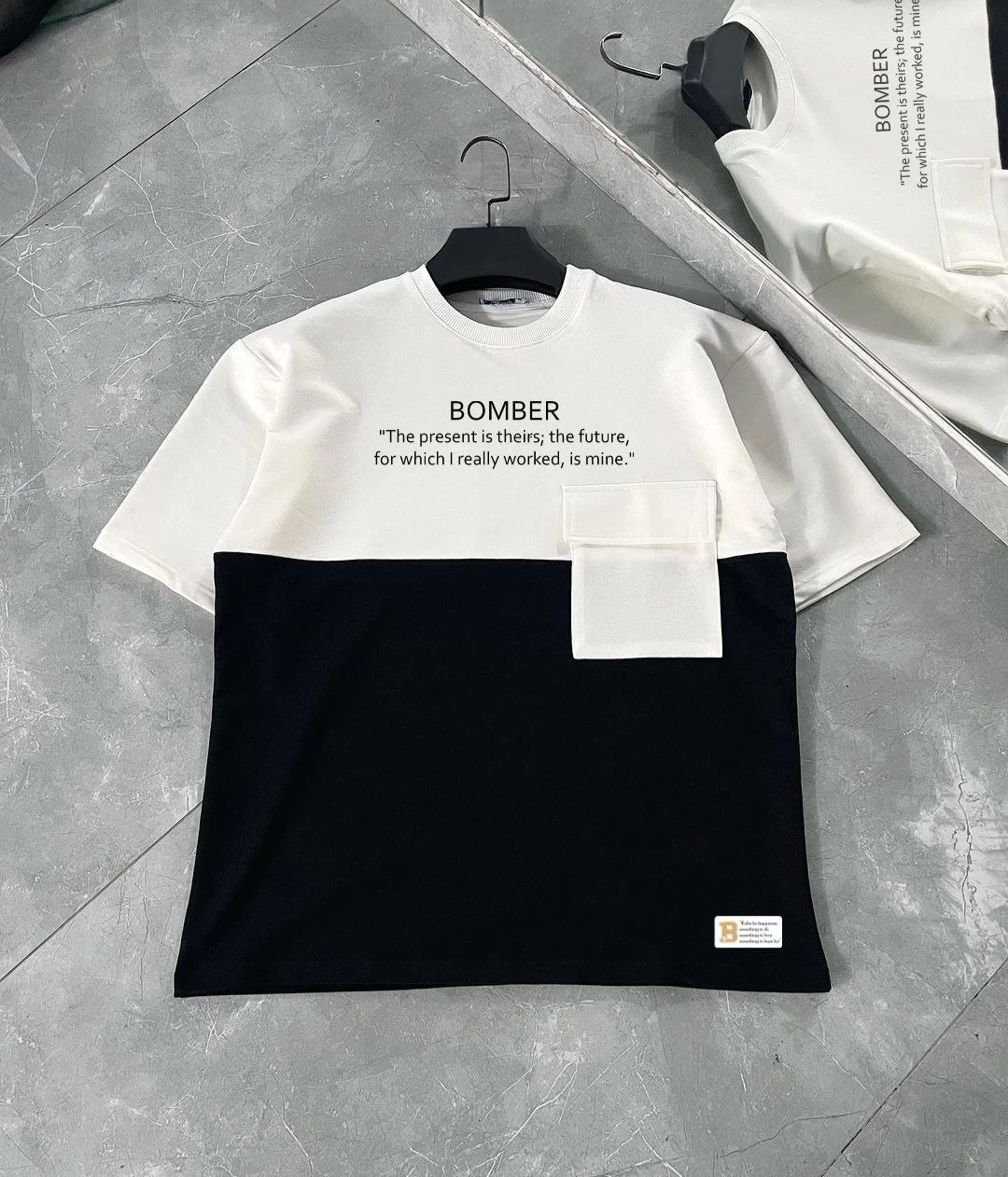 ERKEK Tişört Torba Cepli Parçalı Kısa Kol T-Shirt – iyah