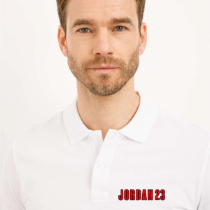 Erkek Pike Polo Yaka Tişört Düğmeli Baskılı T-Shirt – Beyaz
