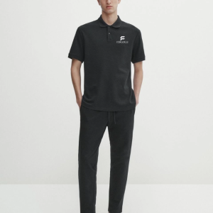 Erkek Pike Polo Yaka Tişört Düğmeli Baskılı T-Shirt – Beyaz