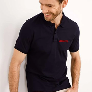 Erkek Pike Polo Yaka Tişört Düğmeli Baskılı T-Shirt – Beyaz